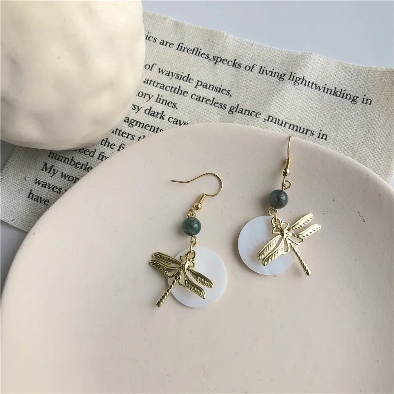 

Korea Dangle Dragonfly Earrings Acrylic Long Drop Earring New Arrival 2019 Spring Summer Style For Women Fashion