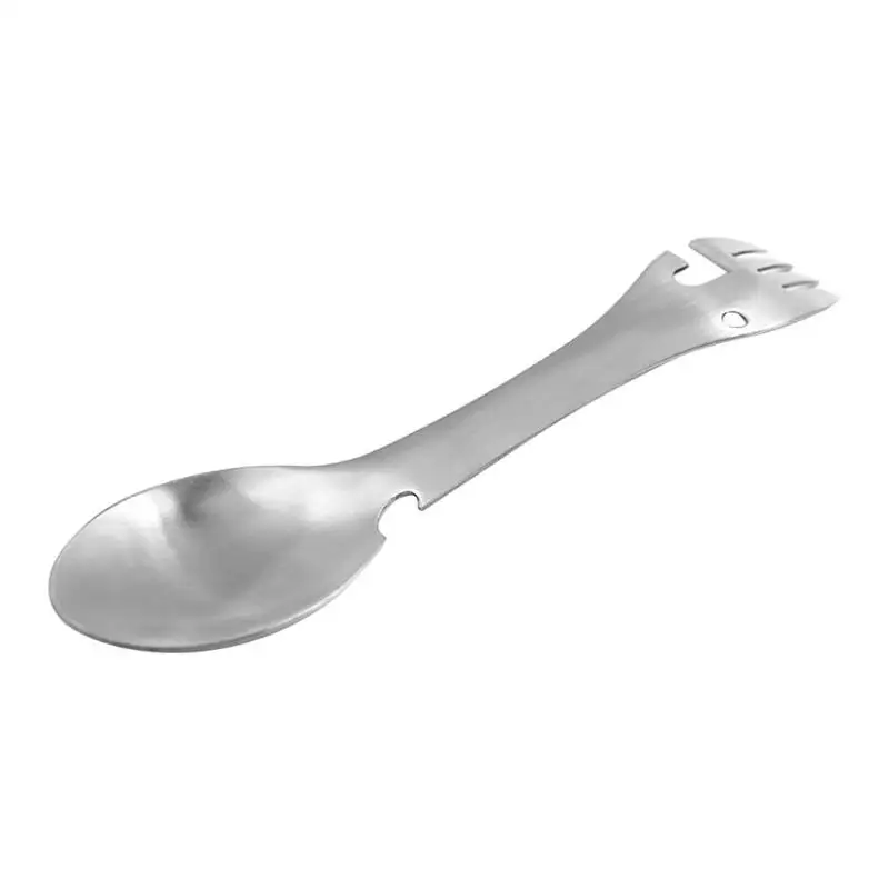 5 in1 multifuncional Camping equipos utensilios de cocina tenedor cuchara abrelatas de botella portátil al aire libre vajilla de Accessessories