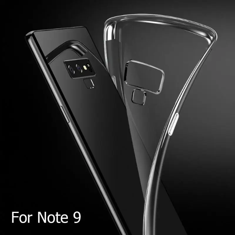 high quality Transparent Soft TPU Rubber Case Cover For Galaxy Note 9 Crystal Clear Plating Bumper for Smart Phone Model | Мобильные