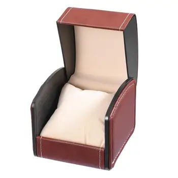 

Small Portable Durable Upmarket PU Leather Watch Container Case Holder Organizer for Exhibition Jewelry Storaging