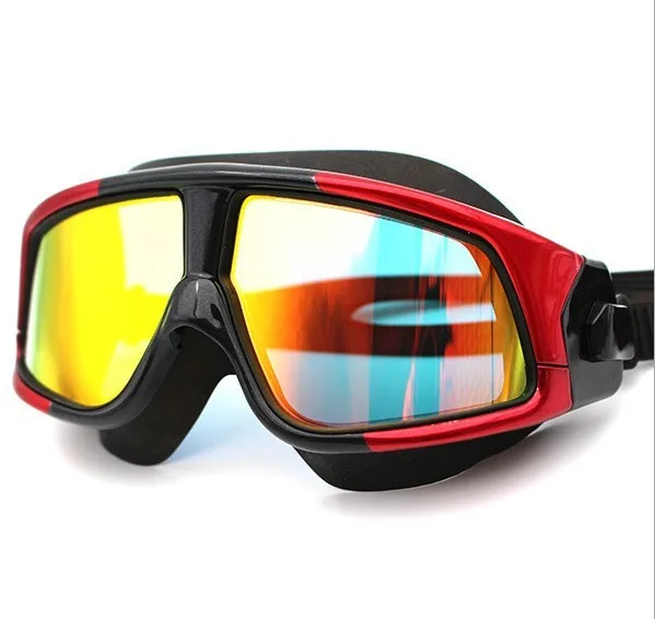 

Adult Swimming Goggles HD Anti-fog Goggles Super Large Frame Silicone Plating Flat Mirror Swimming Goggles Unisex
