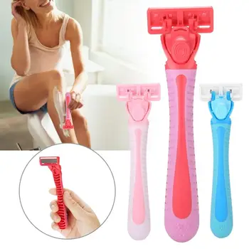 

Stainless Steel Six-layer Blades Women Female Manual Body Epilator with 4 Blades for face legs armpits arm shaving