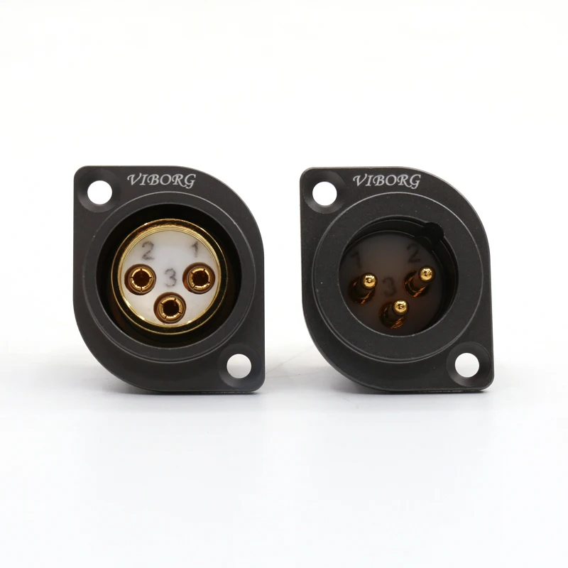 

Viborg CM201(G) CF201(G) 1 piece 3 PIN Female XLR Socket MIC connector Jack for AMP Mic Silver bottom Thick gold plated Rhodium