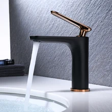 new basin faucet Black water tap Rose Gold sink faucet cold and hot copper bathroom tap chrome faucets china single holder brass vintage copper sink faucet water tap