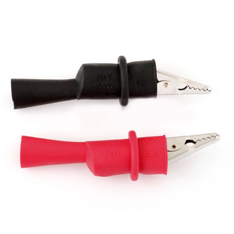 2pcs Insulated Multimeter Test Lead Durable Test Alligator Clips Meter