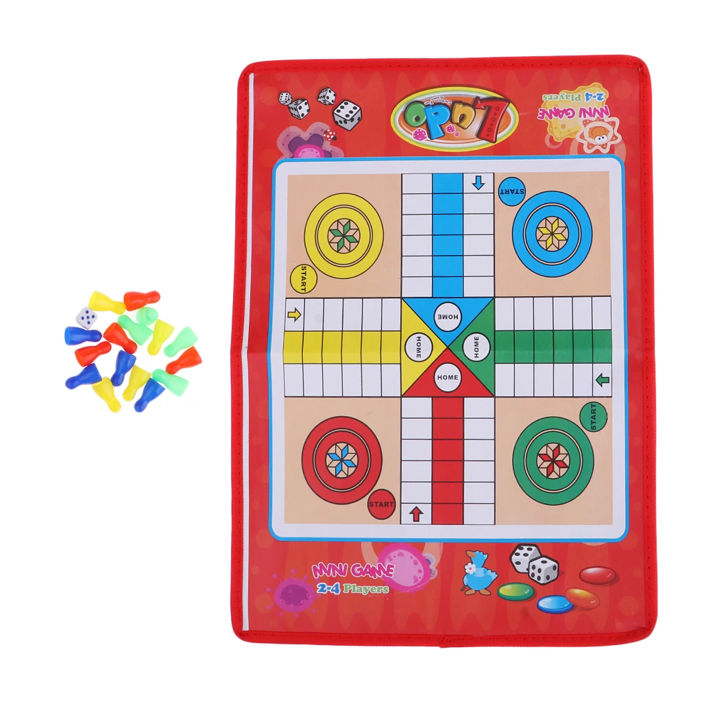 Traditional Flight Chess Board Game Ludo Chess Game Folding Chessboard Entertainment for Kid Children Boardgame Intelligence Toy