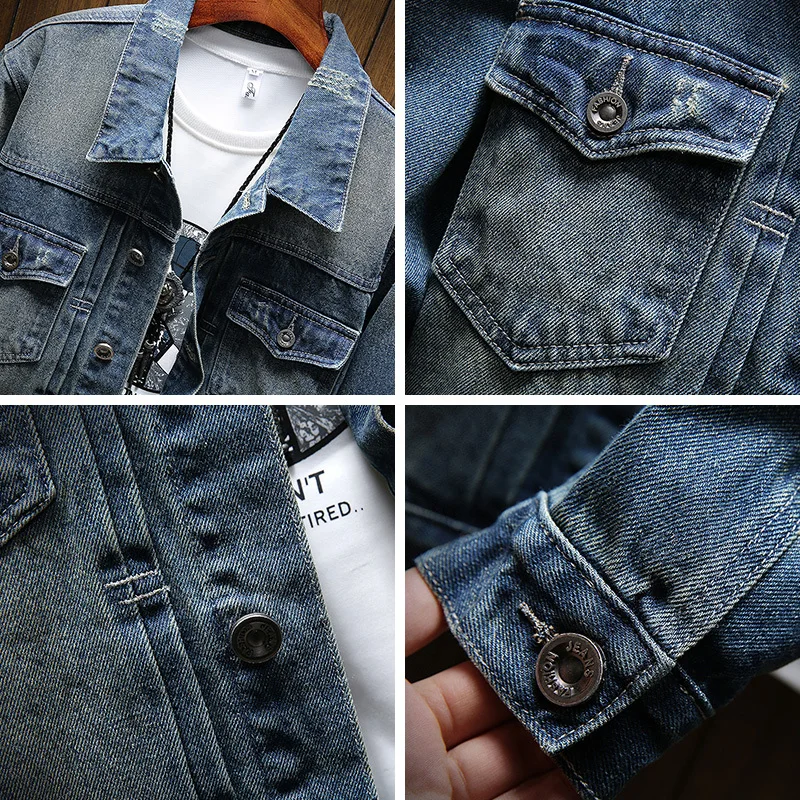 2019 Spring Youth denim brand Jacket men coats Cowboy Clothes Loose Male streetwear jackets 2019 Spring Youth denim brand Jacket men coats Cowboy Clothes Loose Male streetwear jackets