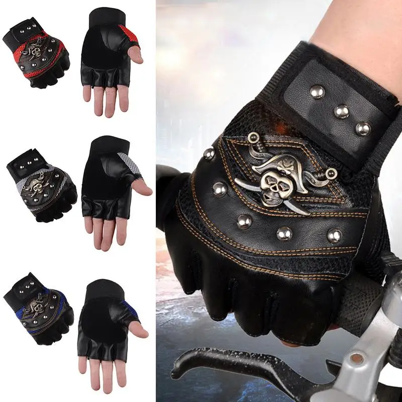 

Men Women MTB Bike Bicycle Half Finger Gloves Non-Slip Pirate Sweat-Absorbent Gloves Bike Outdoor Sports Protective Gloves