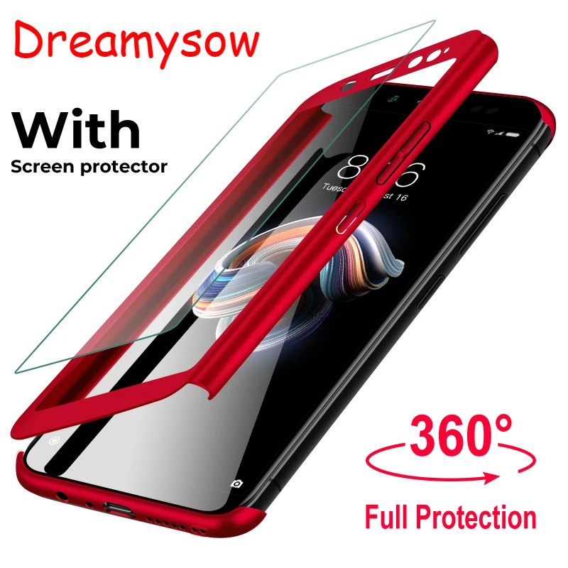 360 Полное покрытие защитный чехол для телефона Xiaomi Mi9 8Lite 5X 6X A1 A2 F1 Redmi Note 7 6 5 Pro 4 4X Plus