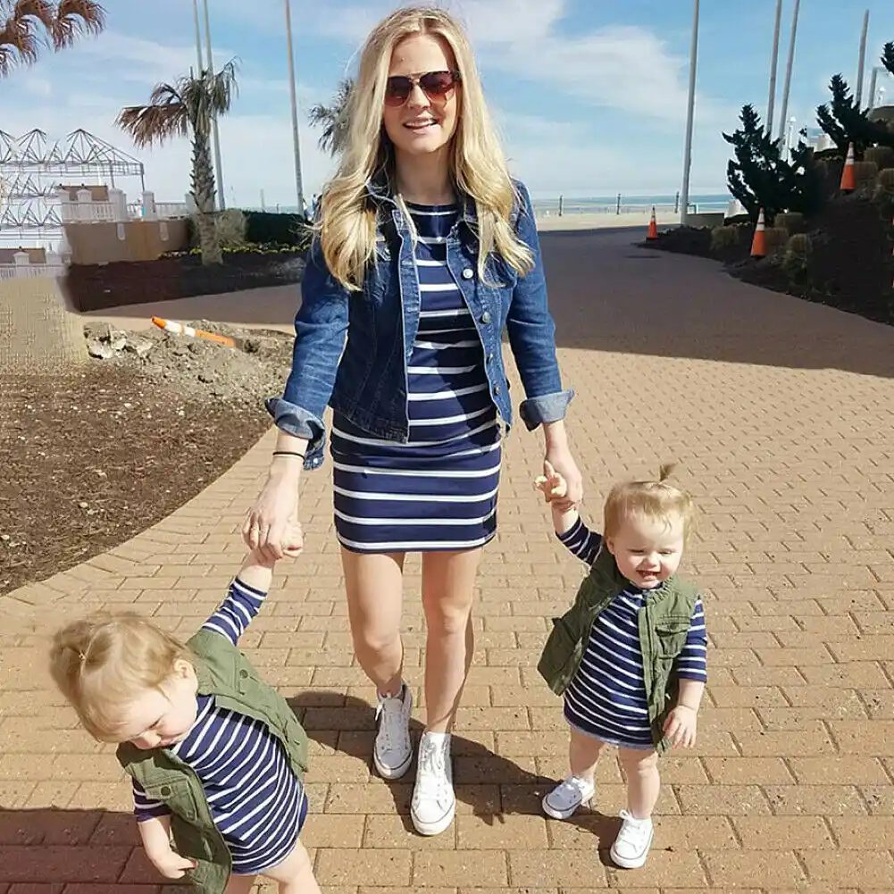 Mommy and me striped dress Outlet