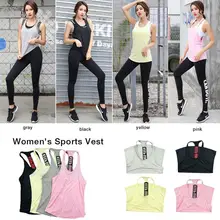 Для женщин профессиональная спортивная майка для йоги рубашка без рукавов Running Фитнес свободные быстрое высыхание дышащий тренировочный жилет Топы туники