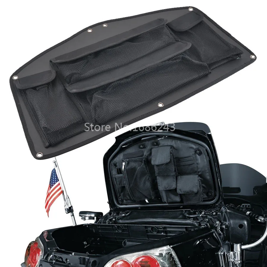 Мотоциклетная черная крышка багажника Органайзер инструмент Задняя сумка подходит для Honda Gold Wing GL1800 01-17