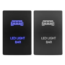 Botão de pressão rocker toggle switch azul led barra de luz auto on-fora interruptor de botão único para toyota tundra 4 corredor acessórios do carro