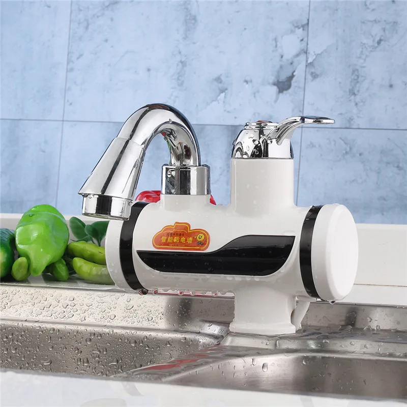 Warmtoo 220 В АС Plug Tankless светодио дный цифровой электрический Кухня кран водонагреватель ABS пластик бортике WhiteInstant горячей воды