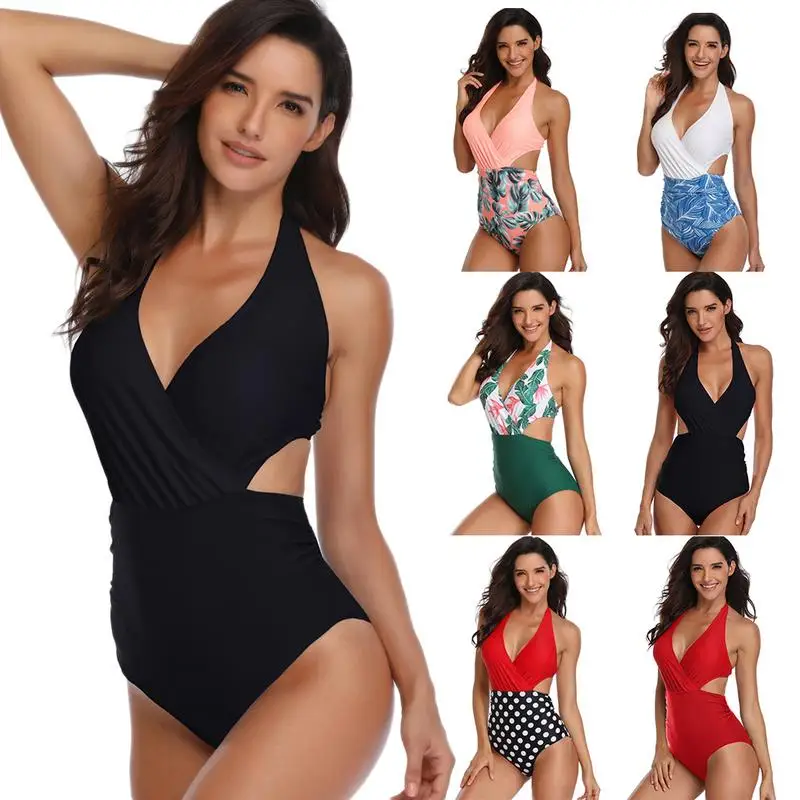 

New Women's Sexy High-waist Suspender Swimsuit With Leaf Pattern Bikini Swimsuit Is Soft Comfortable Breathable And Non-fading