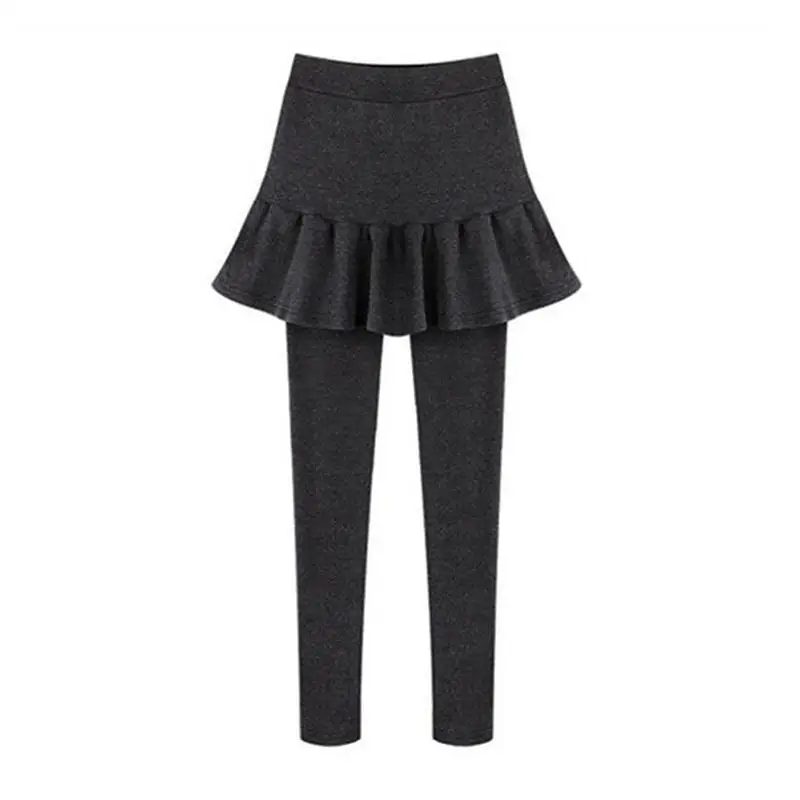 Winter Leggings Skirts Women Plus Thick Velvet Pencil Skirt Elastic ...
