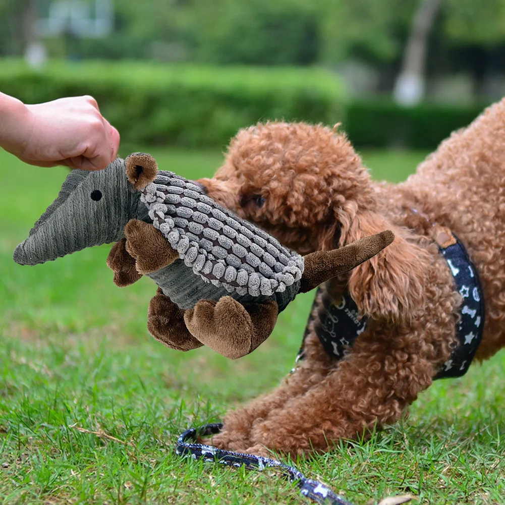 Cute Sound Chew Toys Stuffed Squeaking Animals Pet Toy Plush Honking Squirrel for Dogs Chew