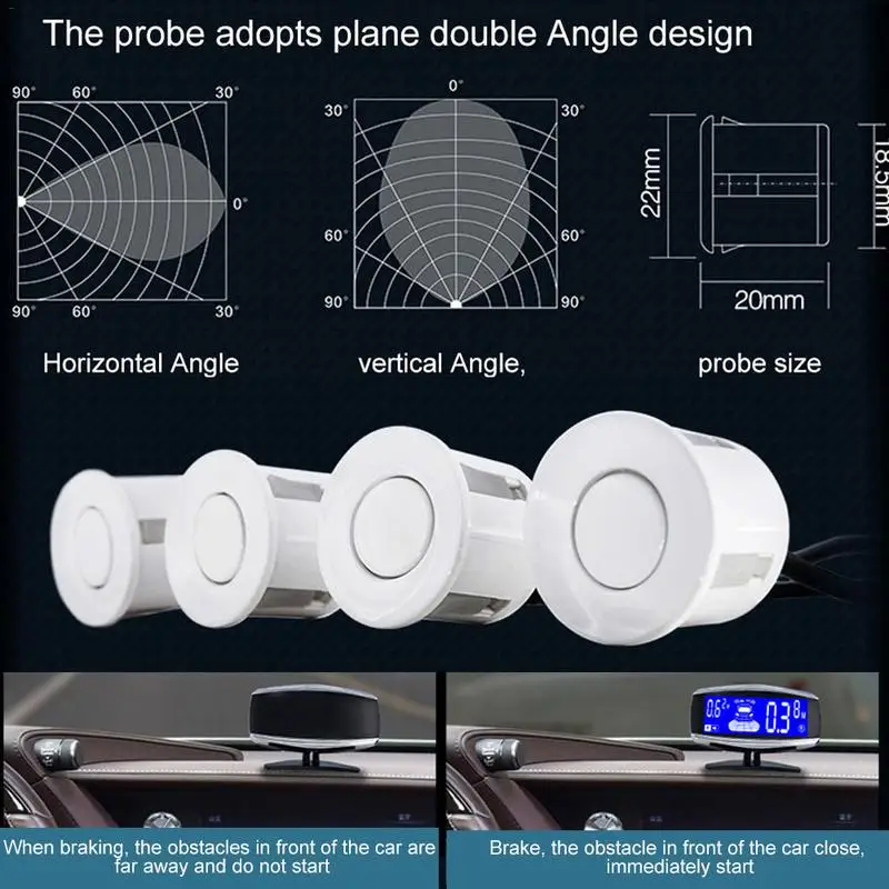 ЖК-дисплей двойной датчик парковки с монитором 4/6/8 Сенсор, футболка с принтом "автомобиль радар заднего ход, парковочный детектор автомобиля помощь с парковкой, парковка Радарный реверс