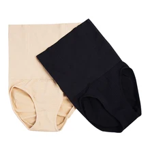 Высокая талия корректор живота талии трусы с эластичным поясом сексуальные женские дышащие бесшовное корректирующее белье живот для похудения нижнее белье однотонные черные