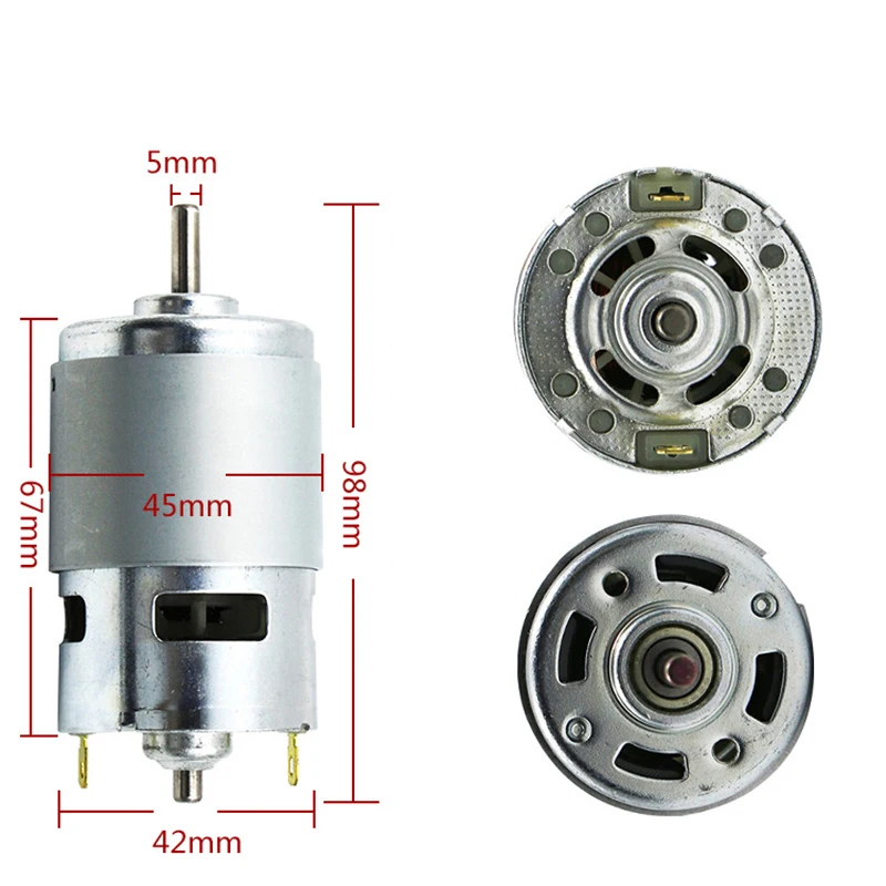 Серебро 775/795/895 DC12V двигателя один двойной шарикоподшипник крутящий момент на