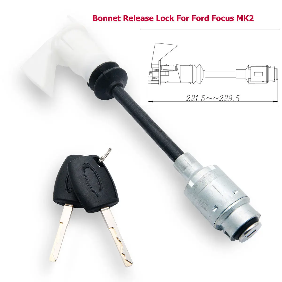 

Motor Bonnet Release Lock Set Kit Repair Lock 4556337 3M5AR16B970AD For C-MAX 2004-12