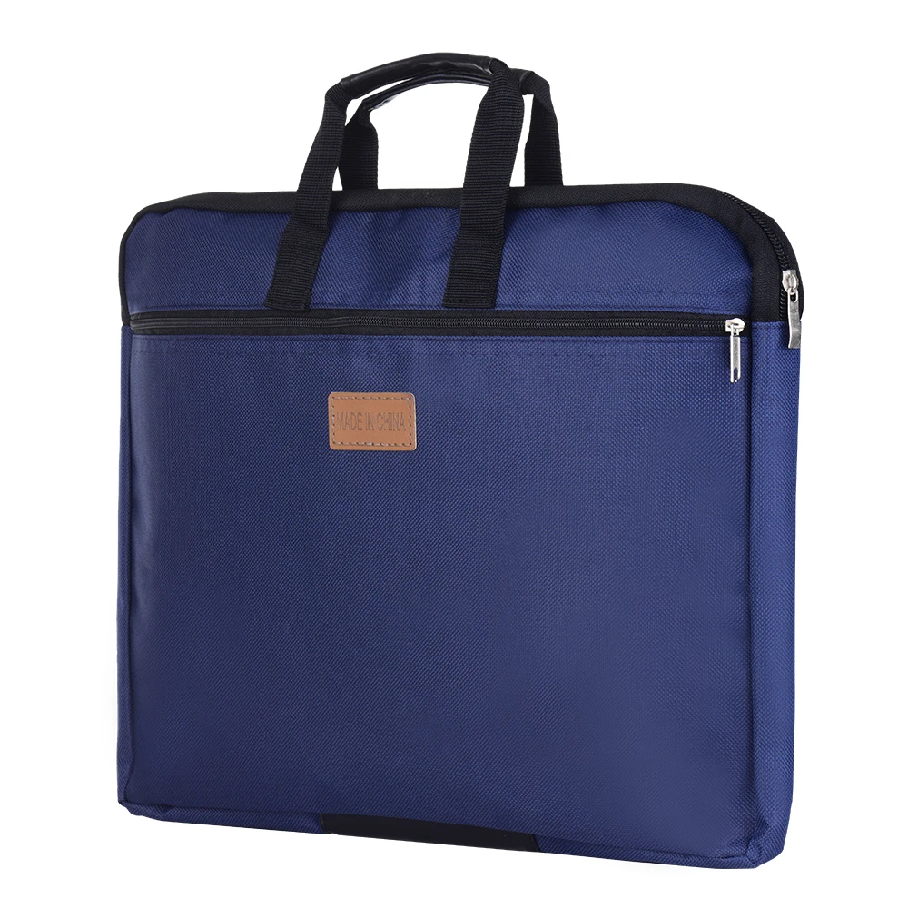 

Big Capacity Double Layers Document Holder Zipper File Bag with Handle Waterproof Canvas Handbag for Papers Documents Business