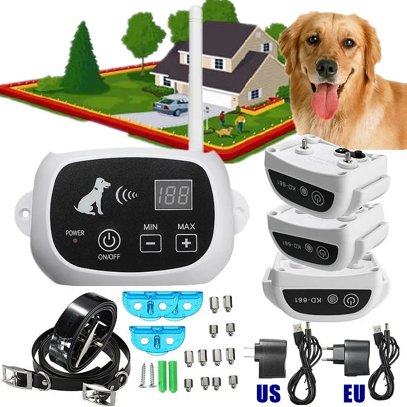 

Pet Electronic Wireless Remote Control Training 3 Dogs Fence System Reliable And Safest Wireless Fence