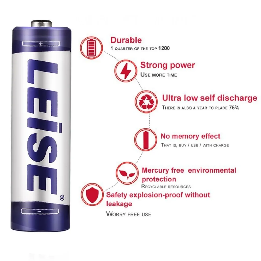 Leise 12 шт AAA 1150mAh NIMH аккумуляторная батарея 1 2 v батареи с чехлом в качестве подарка