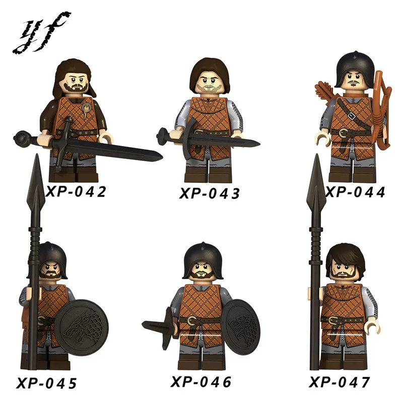 

Single Sale LegoING Game Of Thrones Action Minifigured Eddard Stark Spear Infantry Building Blocks Model Toys For Children XP042