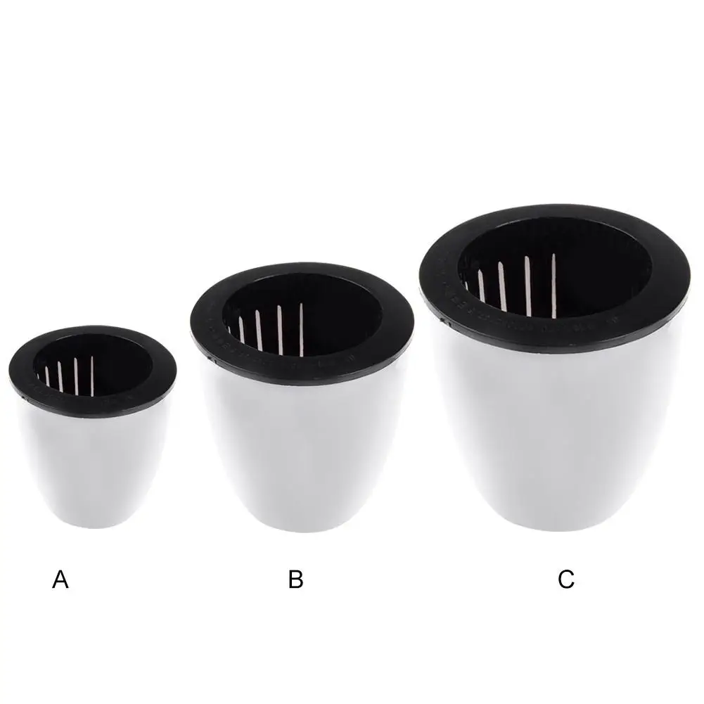 

Self Watering Plant Flower Pot Imitation Pottery Automatic Water Absorption Planting Black And White Flower Pots Plastic Basin