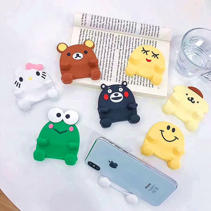 

Cartoon Brown Bear Silicone Doll Desktop Mobile Phone Universal Holder Stand For iphone ipad Desk Tablet Bracket Holder Lazy