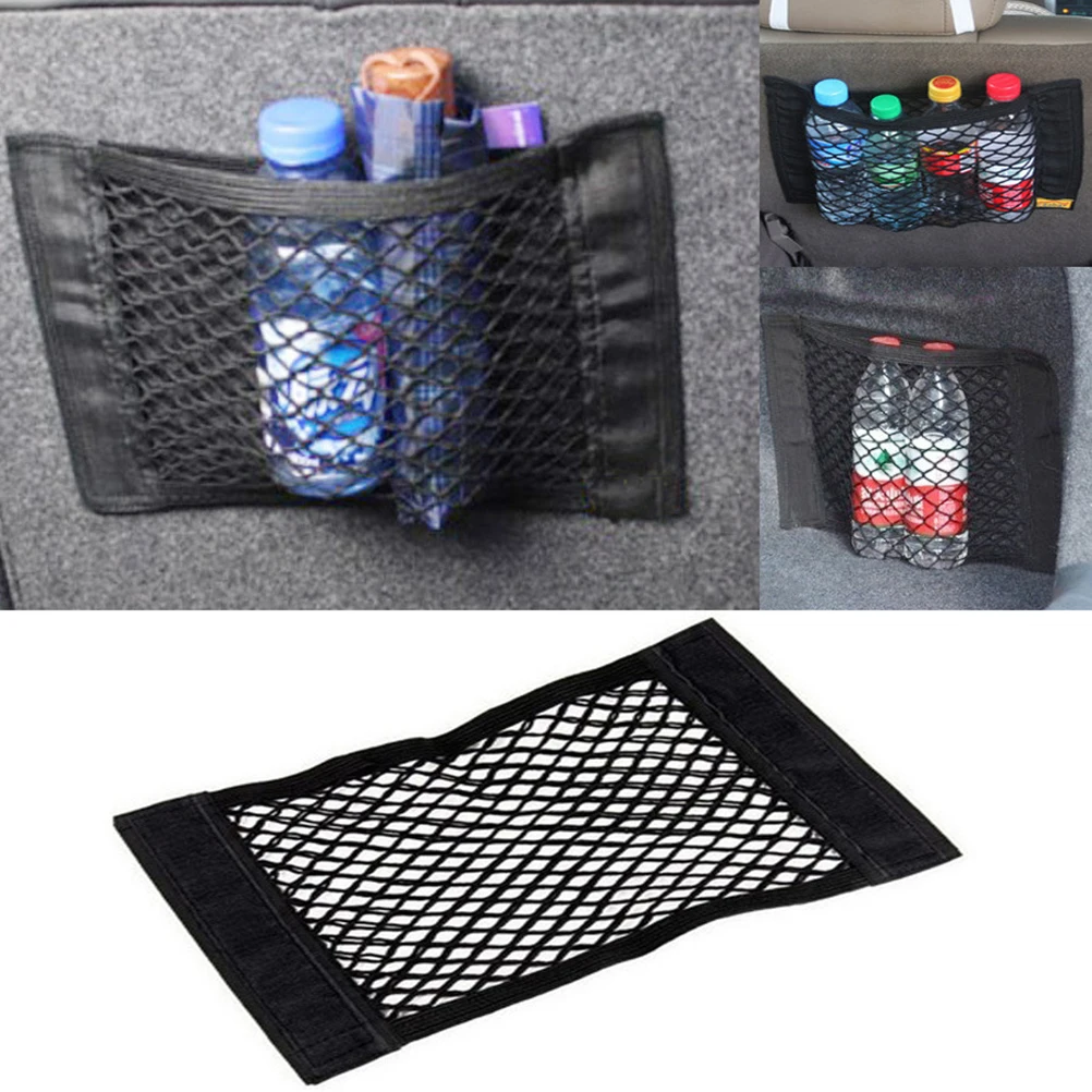 

1pc Car Mesh Trunk Net Organizer Bag Car Seat Back Storage Pouch Net Poking Drinks Umbrella Holder Pocket For Car Accessories