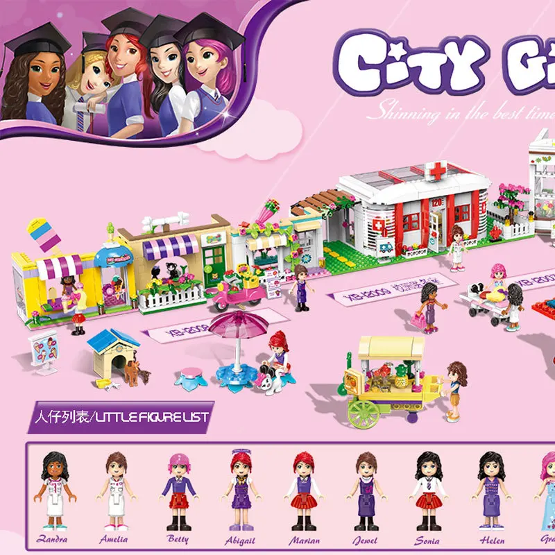 

XINGBAO 12008 New Toys 597pcs City Girls Series The Campus Commercial Street Set Building Blocks Bricks Funny Girls Kids Toys