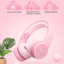 Portable Wireless bluetooth Kids Headphone Foldable Children Child Safely Over Ear Earphone Headset with Mic For Girls Boys Gift
