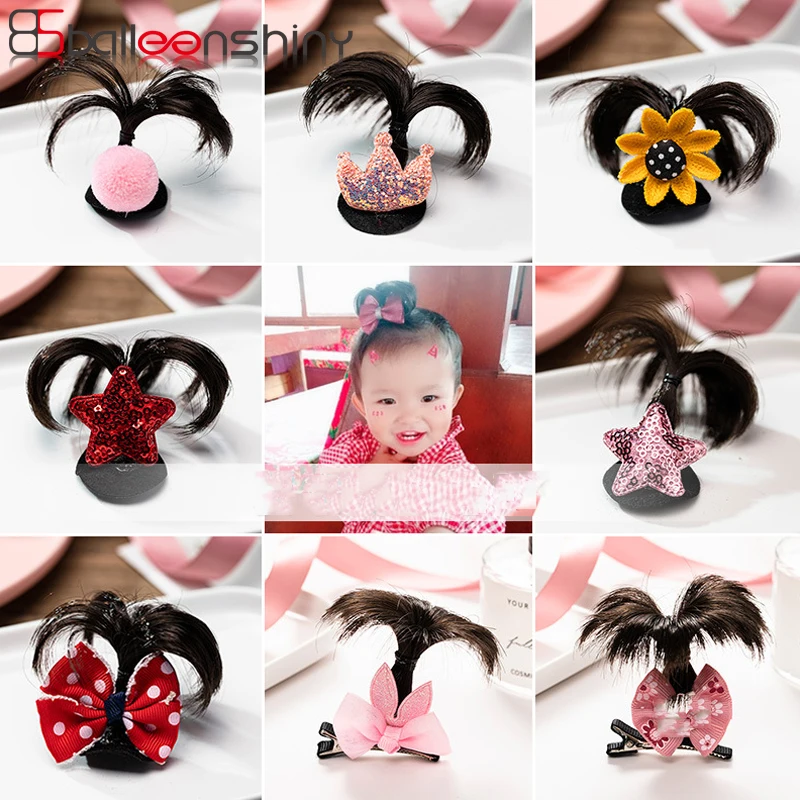 

BalleenShiny Wig Hair Clips Baby Girls Cute Bowknot Glitter Crown Hair Clip Newborn Infant Princess Barrettes Headwear Hairpins