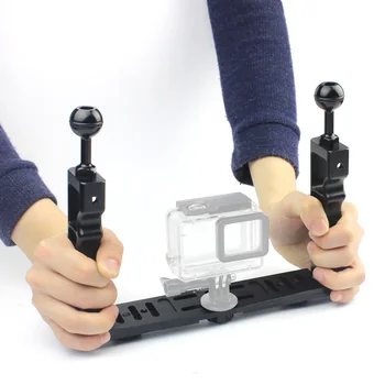 

CNC Aluminum Alloy Handle Grip Stabilizer Rig Handheld Underwater Scuba Diving Tray Mount / LED Light for Gopro DSLR Camera