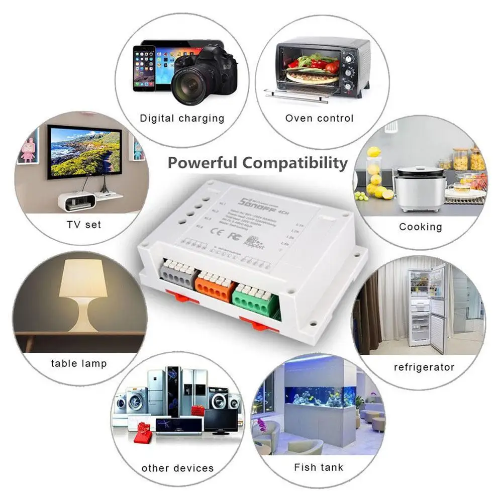 LanLan Sonoff 4CH умный Модуль Розетка WiFi беспроводной RF пульт дистанционного управления переключатель для домашней автоматизации рабочего оборудования