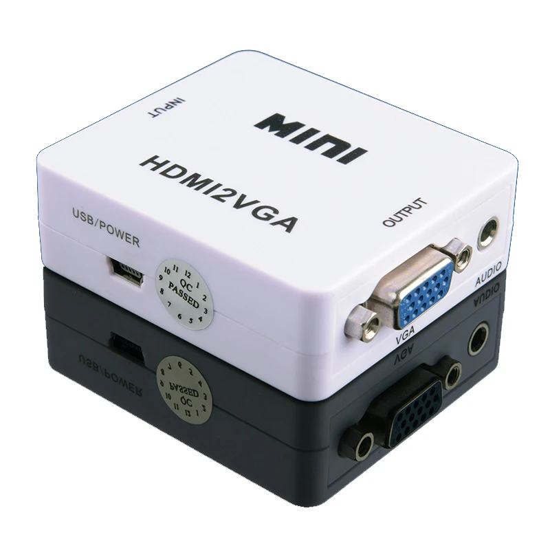

CLAITE MINI HDMI to VGA Composite Audio Video Converter HD HDMI to VGA Converter HDMI 2 VGA AV to HDMI signal converter