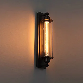 

Retro Black Flute Wall Candle Holder, Antique Lamp Industrial Style Lamp Metal Corridor Wall Lighting Hallway Balcony Gallery