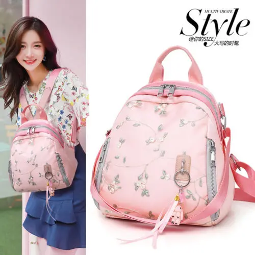 

2019 Womens Floral Embroidery Backpacks Travel Organizer Ladies Case Rucksack Shoulder Bag Satchel School Bags Pouch