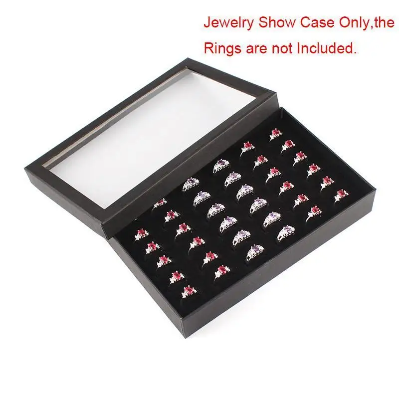 

1 Set 36 Grid Ring Ear Studs Jewelry Storage Display Cardboard Box Wedding Jewelry Casket Pack Show Collection Case 2019