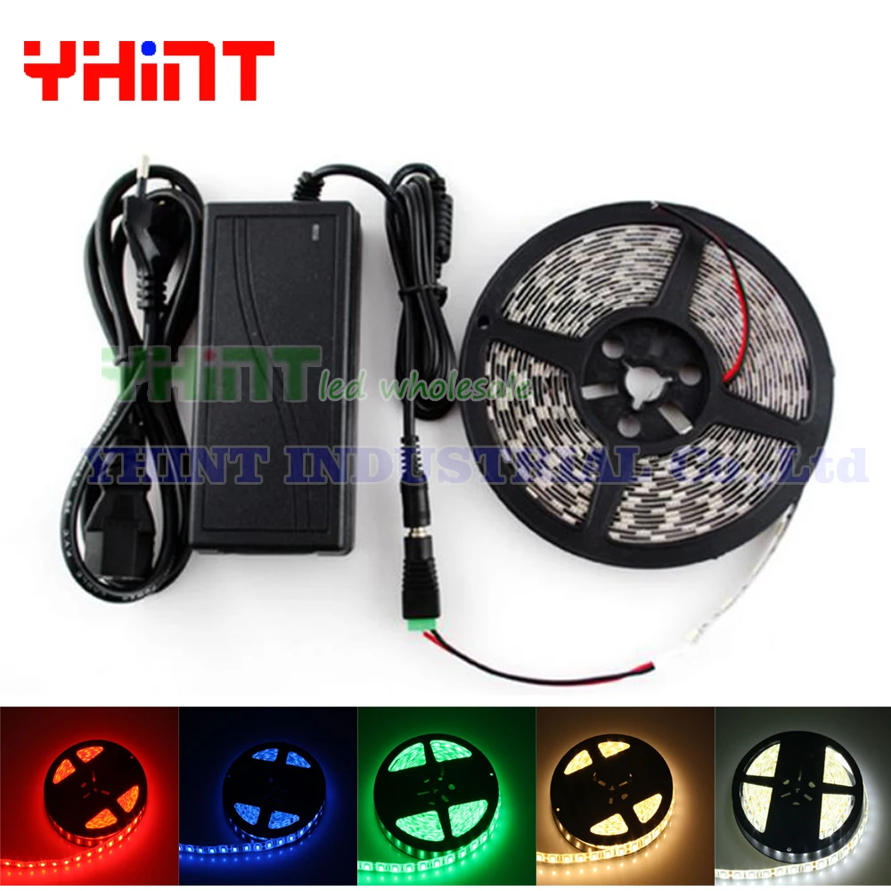 1 комплект 5 метров DC12V 5A SMD5050 IP65/IP20 Водонепроницаемый красный синий зеленый желтый