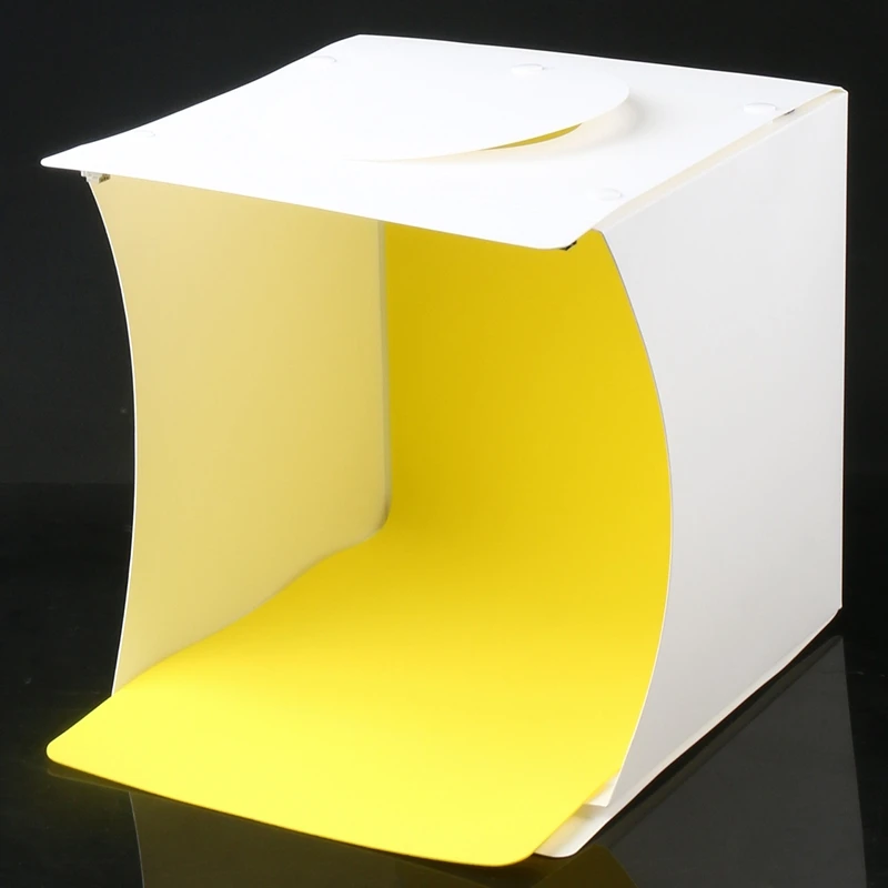 Mini Photo Studio Box 8.9 X 9 X 9.5 Inch Portable Photography Light Tent Kit White Folding Lighting Softbox With 40 Led Light
