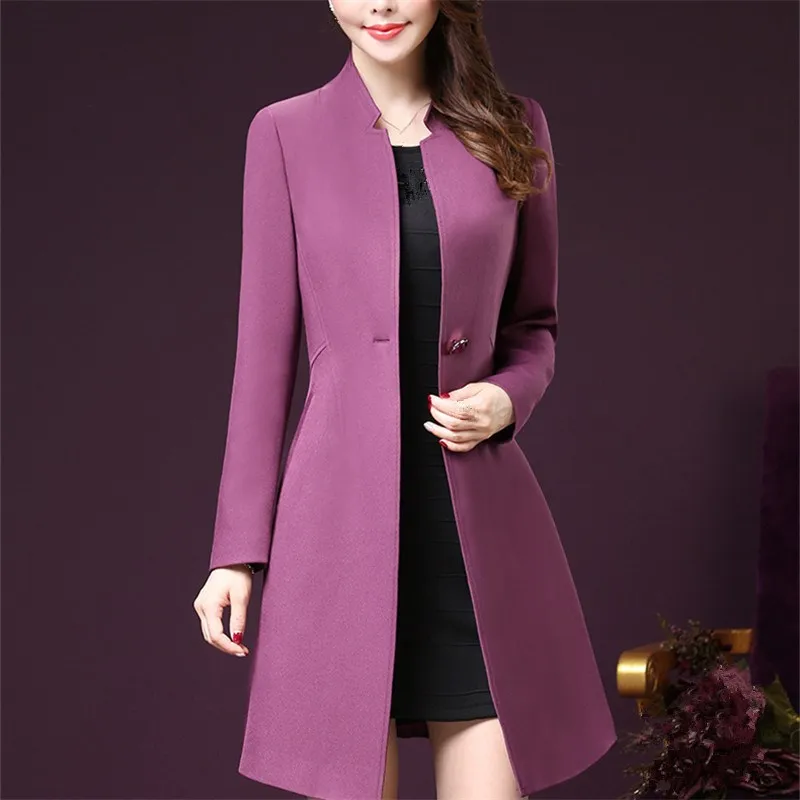 Korean Style Bodycon Plus Size Spring Women Wind Coats Fashion Elegant Office OL Ladies Clothing 4XL