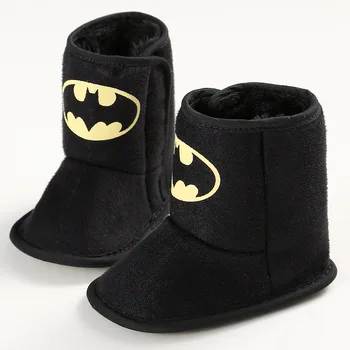 

New Winter Baby First Walkers Baby Boots Cute Cartoon Batman Soft Bottom Boots for Kids
