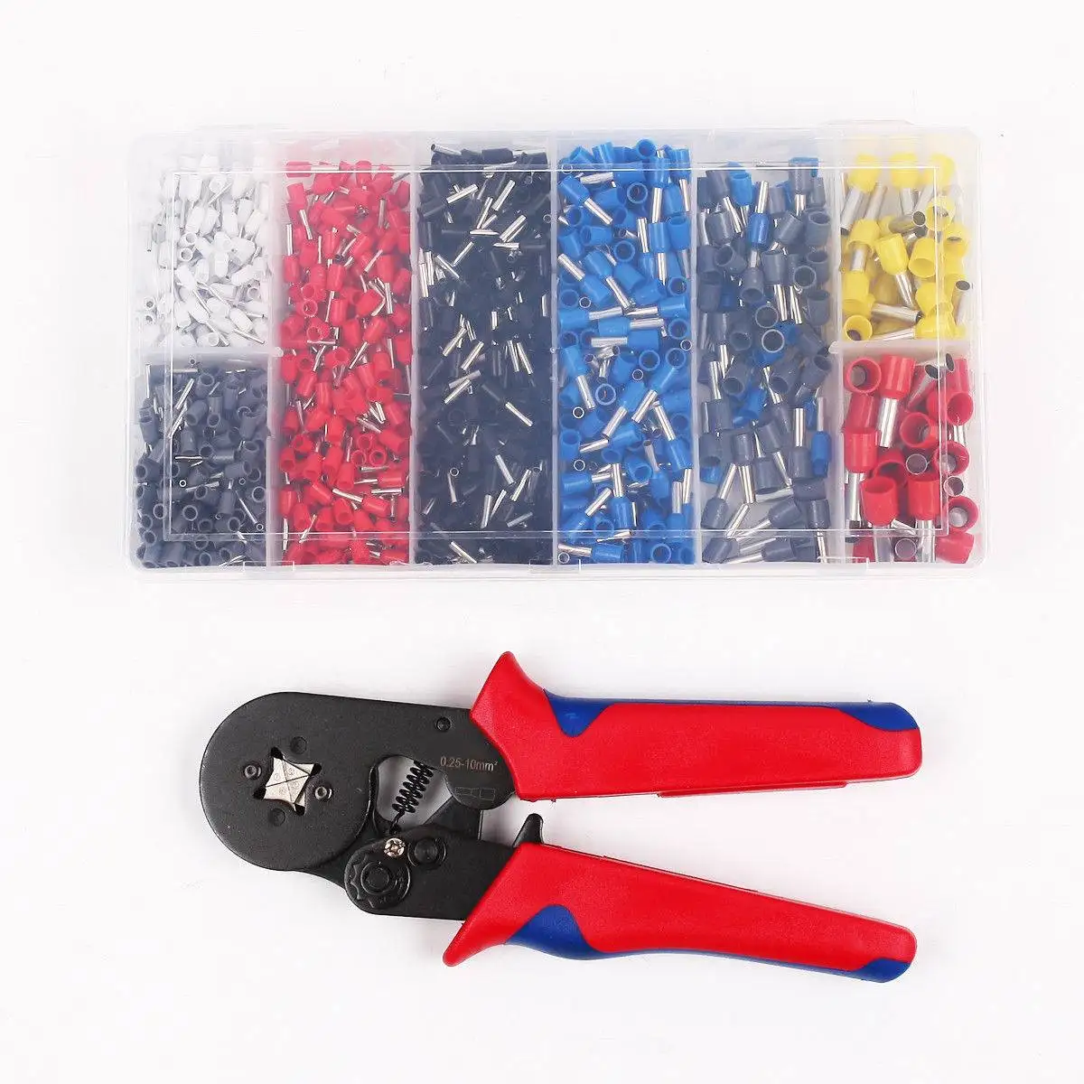 Crimp Tool Kit Crimper Ferrule Crimping Pliers with 1200PCS Bootlace
