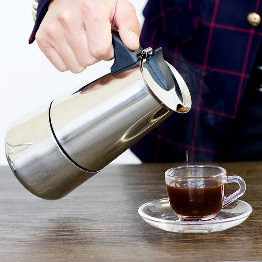 300 мл Нержавеющая сталь Moka Кофе Чайник Легко чистить мокко эспрессо латте фильтр