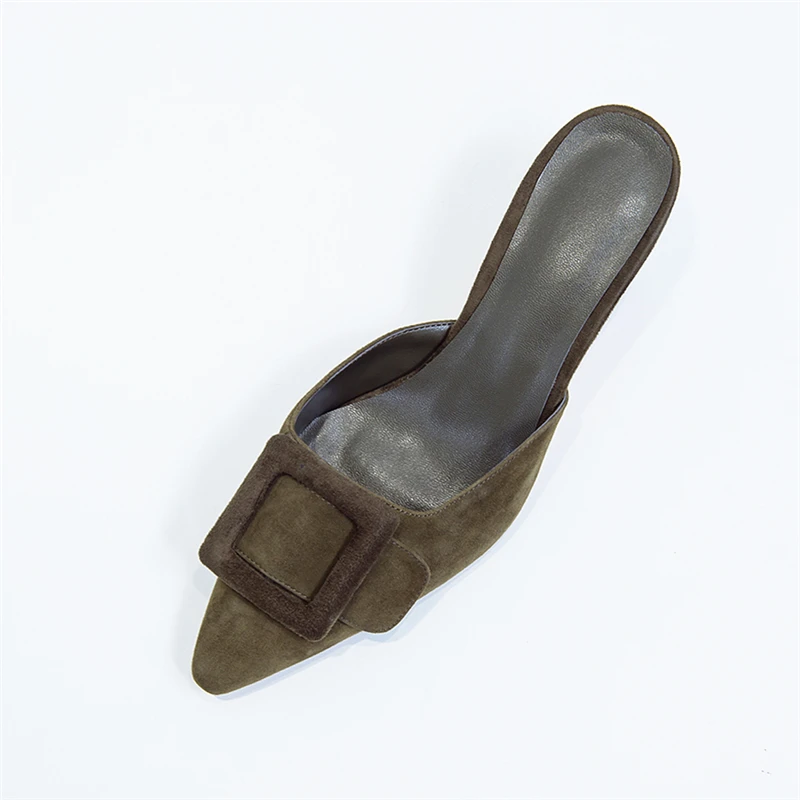 Di Giochi Aziende Donna Sexy Imballaggio Genuino Presentazioni M620 Green Blue Scatola 42 Cuoio army Formato Produttrici Tacchi Delle 5 Blu Donne 5 Alti Più Pantofole Del Estive Centimetri Muli Scarpe B7q4RTU