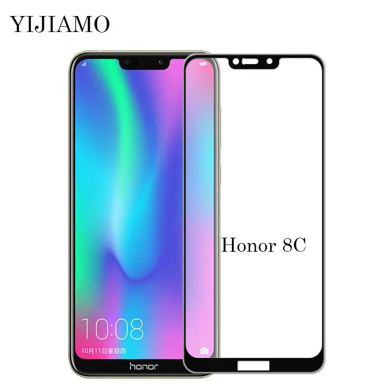Полноэкранное Защитное стекло для Huawei Honor 8c закаленное 9H Защитная пленка 8C Bkk-al00