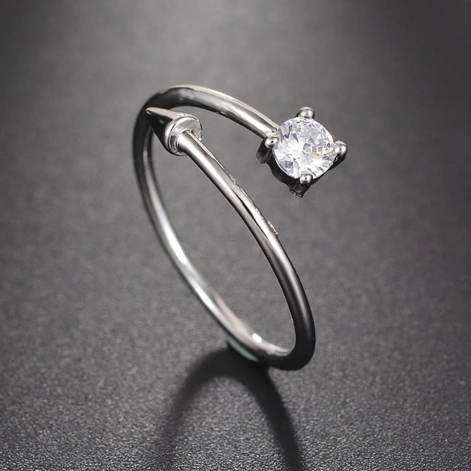 Лидер продаж женские минималистичные Регулируемые кольца из нержавеющей стали